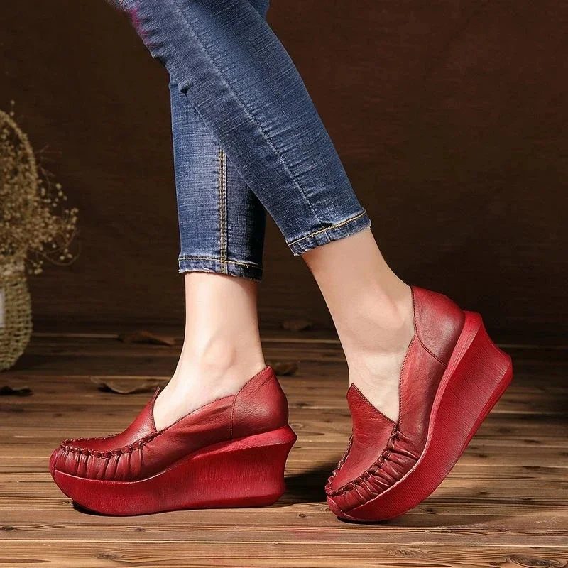 Eloisa Soft Wedges Pumps Til Kvinder - Rød