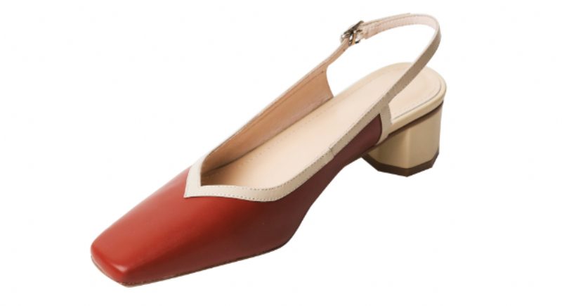 Emilia Dame Læder Square Toe Sandal - Beige