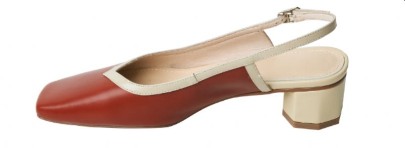 Emilia Dame Læder Square Toe Sandal - Beige