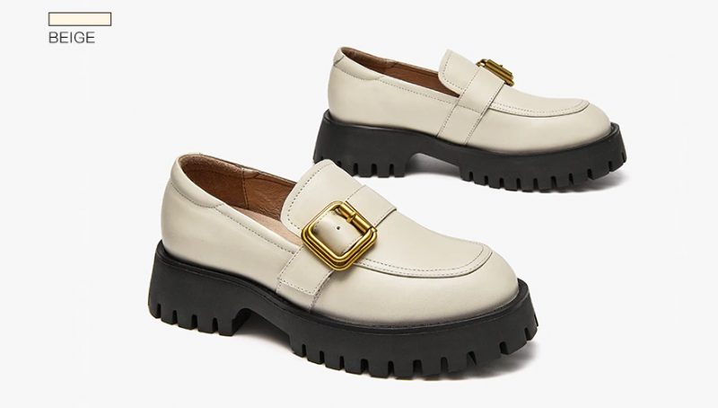 Esma Loafer I Læder Til Kvinder - Beige