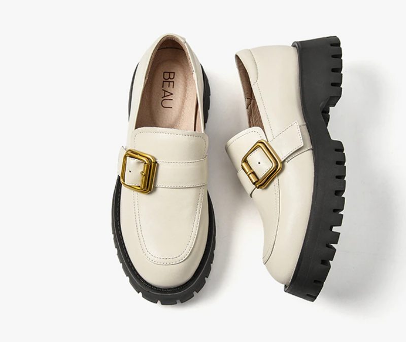 Esma Loafer I Læder Til Kvinder - Beige