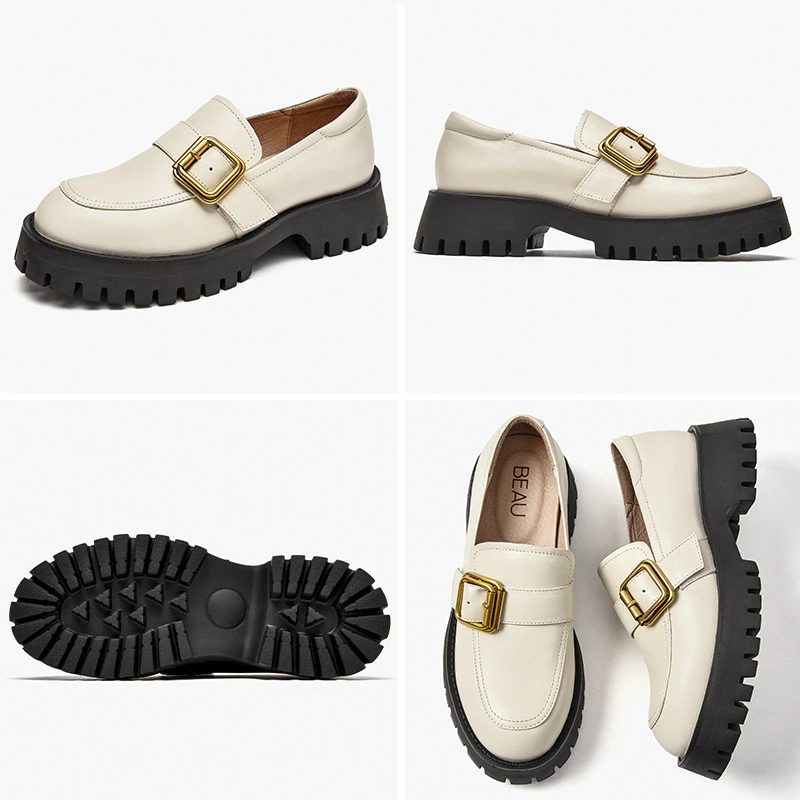 Esma Loafer I Læder Til Kvinder - Beige