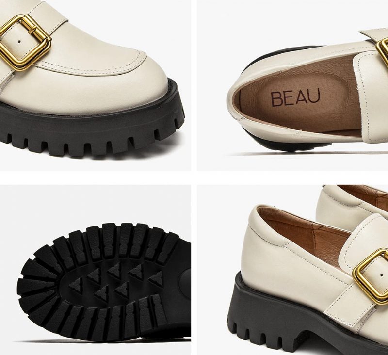 Esma Loafer I Læder Til Kvinder - Beige