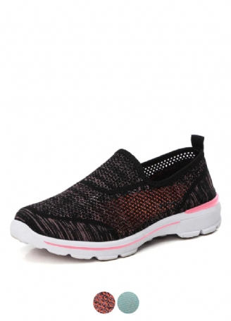 Estelita Kvinders Slip-on Åndbar Mesh Sommer Fashion Flat Black Sko