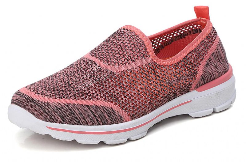 Estelita Kvinders Slip-on Åndbar Mesh Sommer Fashion Flat Black Sko - Sort Rød