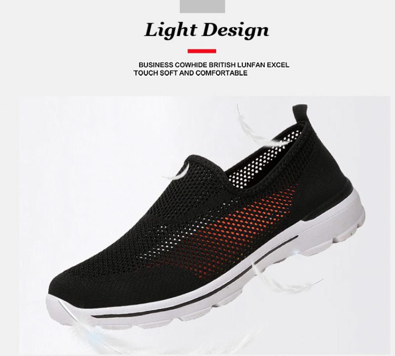 Estelita Kvinders Slip-on Åndbar Mesh Sommer Fashion Flat Black Sko - Sort Rød