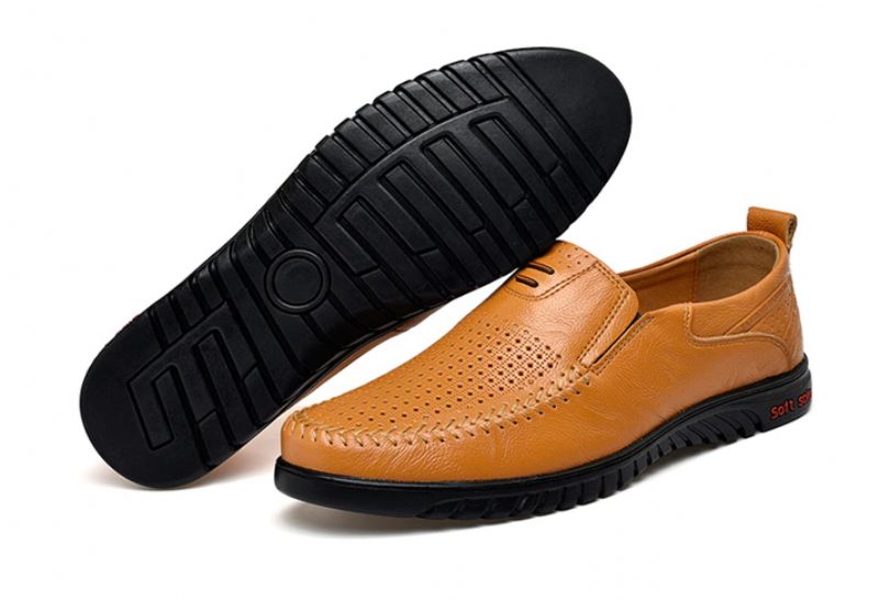 Euder Loafers Fritidssko Til Mænd - Orange
