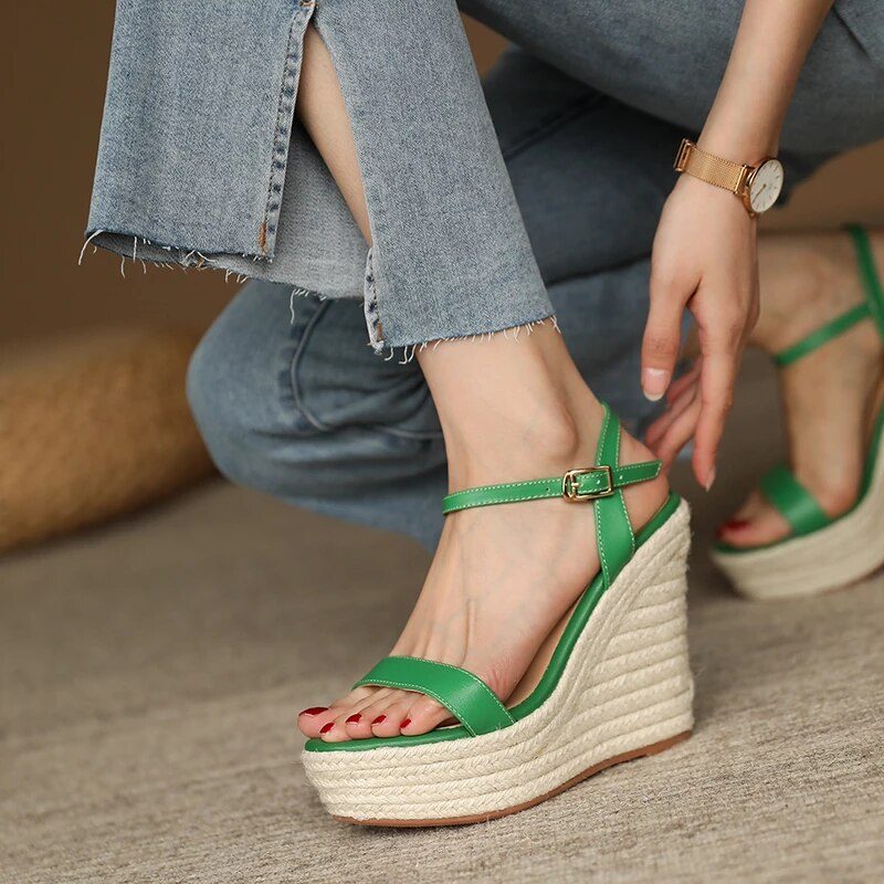 Evolet Dame Wedges Sandal - Beige