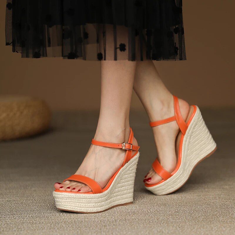Evolet Dame Wedges Sandal - Beige