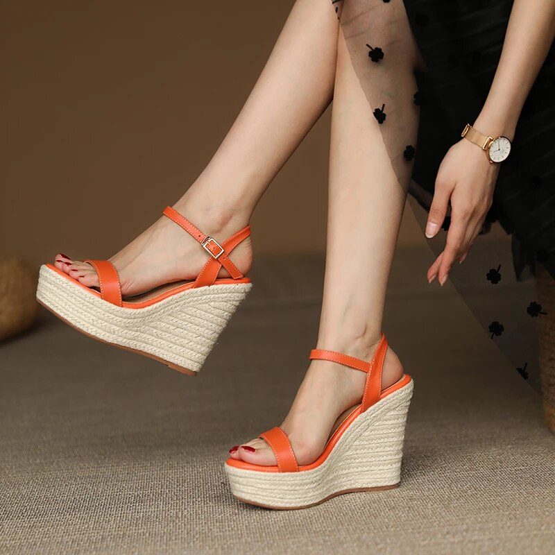 Evolet Dame Wedges Sandal - Beige