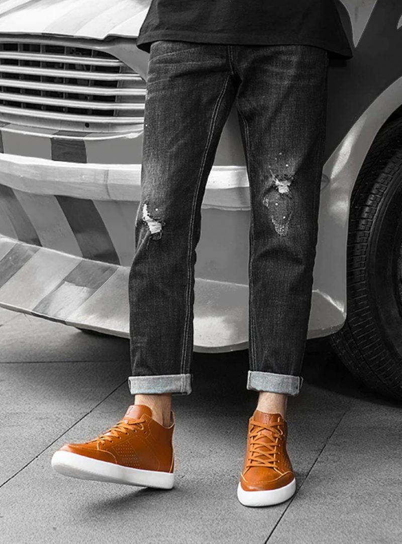 Ezzio Mænds Afslappede Sneakers - Brun