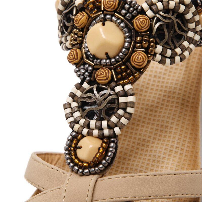 Felipa Sommer Wedge Sandal Til Kvinder - Beige