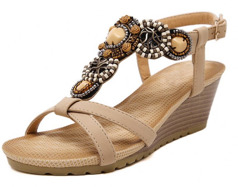 Felipa Sommer Wedge Sandal Til Kvinder - Beige