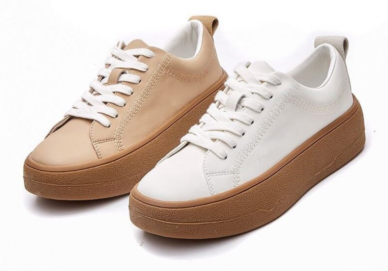 Franco Casual Sneaker I Læder Til Kvinder Med Snørebånd - Beige