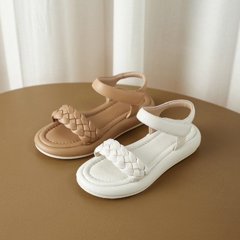 Gabyna Flad Sandal Til Kvinder - Abrikos