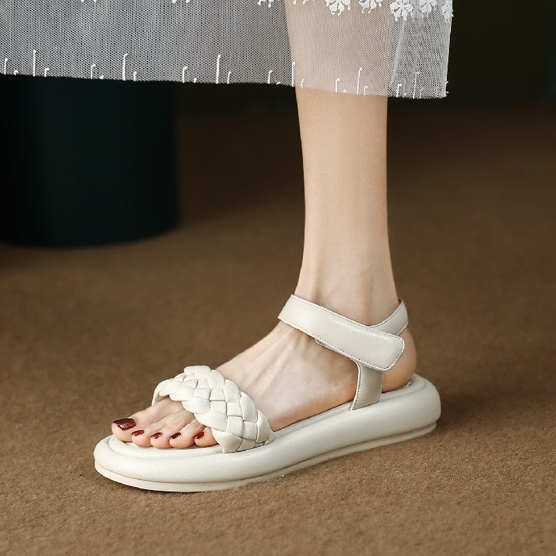 Gabyna Flad Sandal Til Kvinder - Abrikos