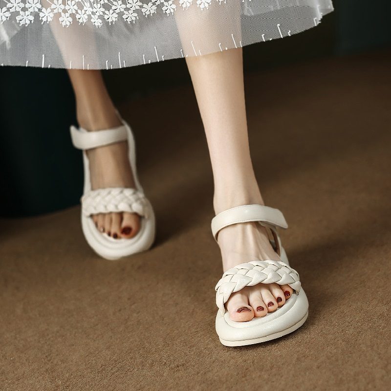Gabyna Flad Sandal Til Kvinder - Abrikos