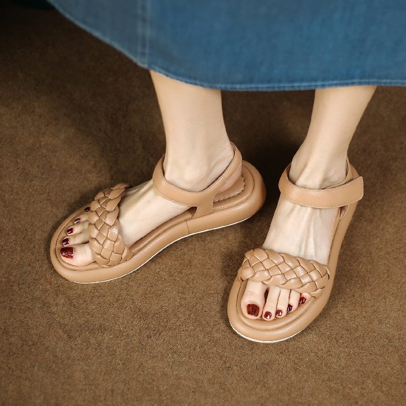 Gabyna Flad Sandal Til Kvinder - Abrikos