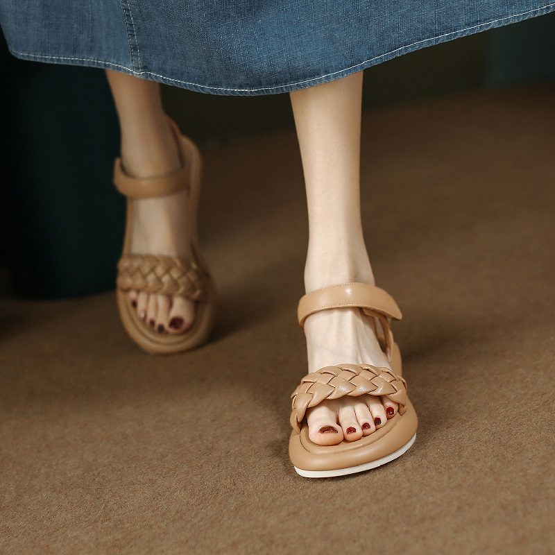 Gabyna Flad Sandal Til Kvinder - Abrikos