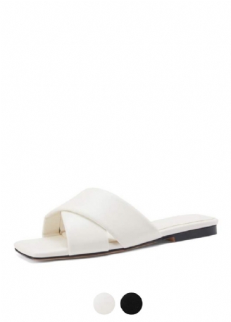 Gal Flad Sandal I Læder Til Kvinder
