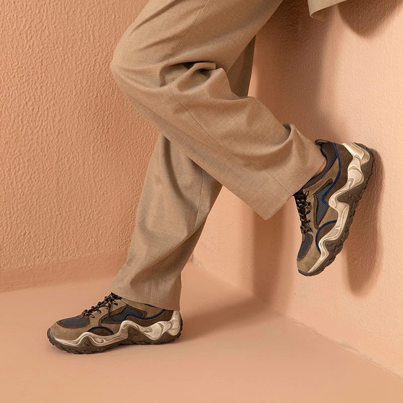 Garnier Platform Sneaker I Læder Til Kvinder - Kamel