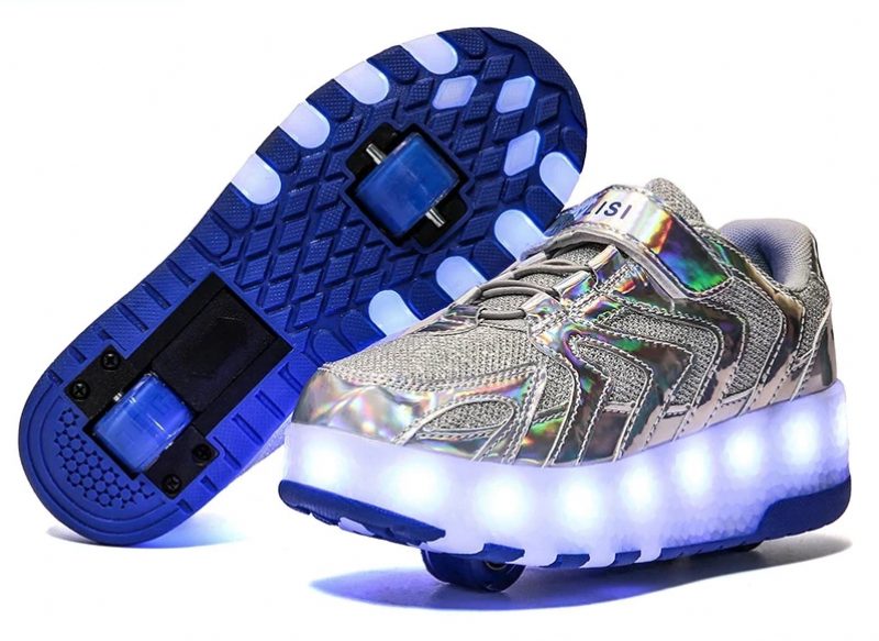 Genix Unisex Rullesneaker Til Børn - Sølv