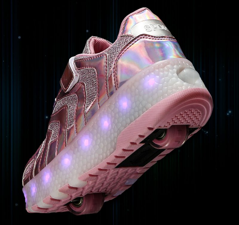 Genix Unisex Rullesneaker Til Børn - Sølv