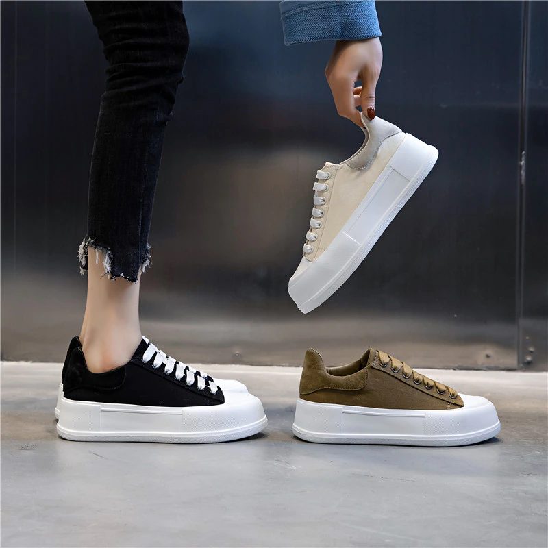 Giordano Sneaker Med Snørebånd Til Kvinder - Khaki