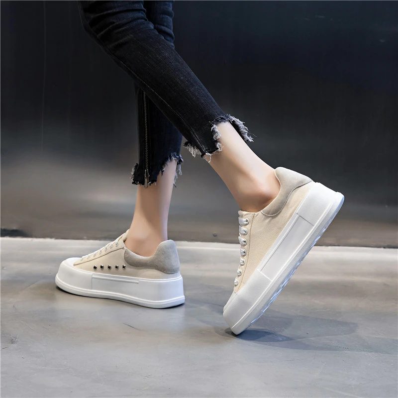 Giordano Sneaker Med Snørebånd Til Kvinder - Khaki