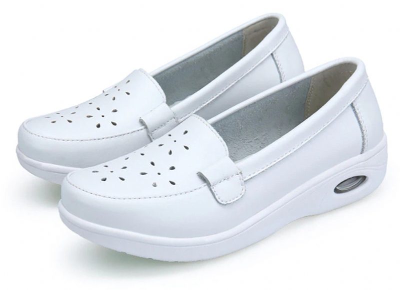 Gladys Air Cushion Platform Loafer Sko Til Kvinder - Hvid