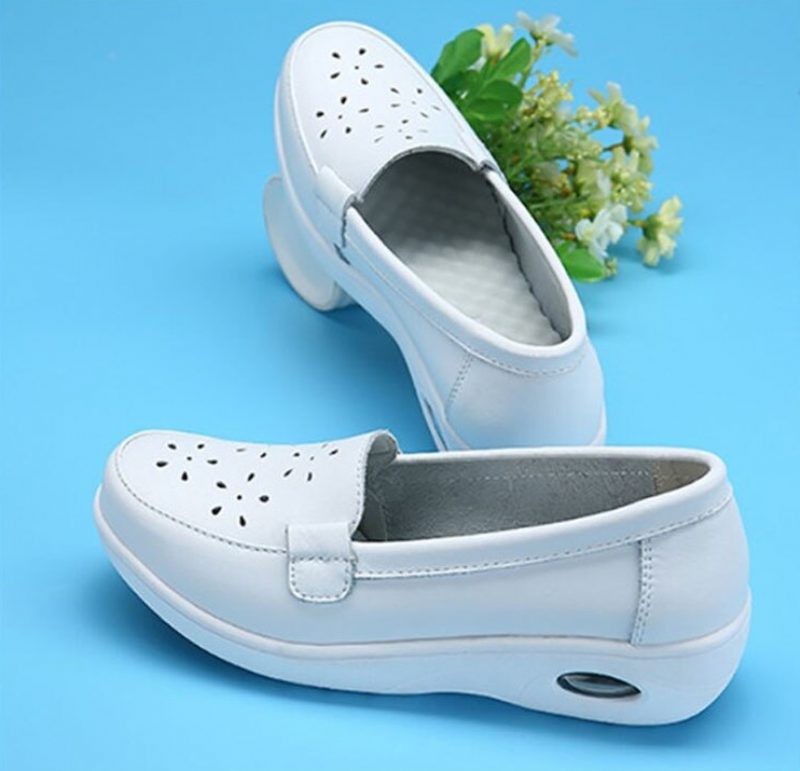 Gladys Air Cushion Platform Loafer Sko Til Kvinder - Hvid
