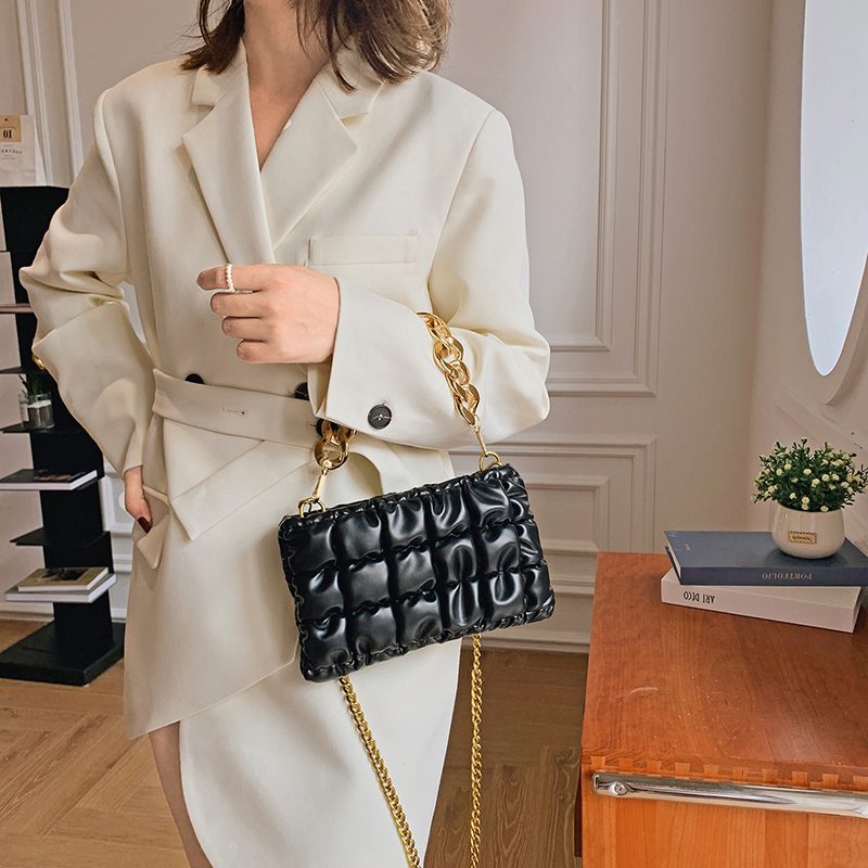 Glamour Lille Crossbody-håndtaske I Læder Til Kvinder - Sort