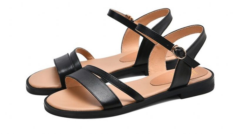Glenda Flad Sommer Lædersandal Til Kvinder - Brun