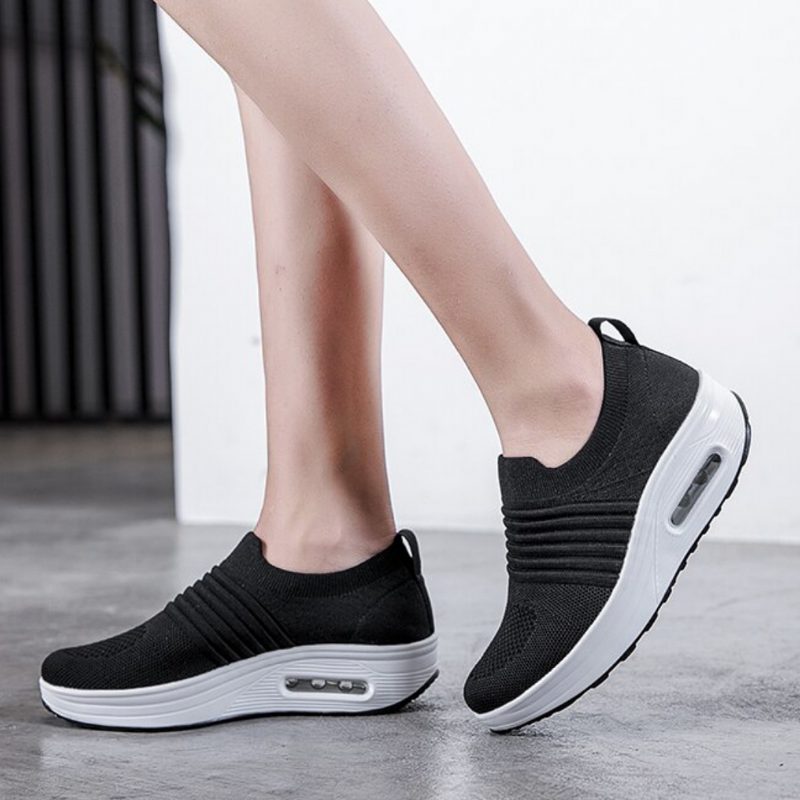 Gofit Kvinders Flat Med Platform Mesh Walking Sko - Pink