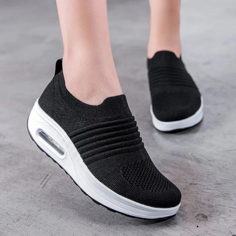 Gofit Kvinders Flat Med Platform Mesh Walking Sko - Pink