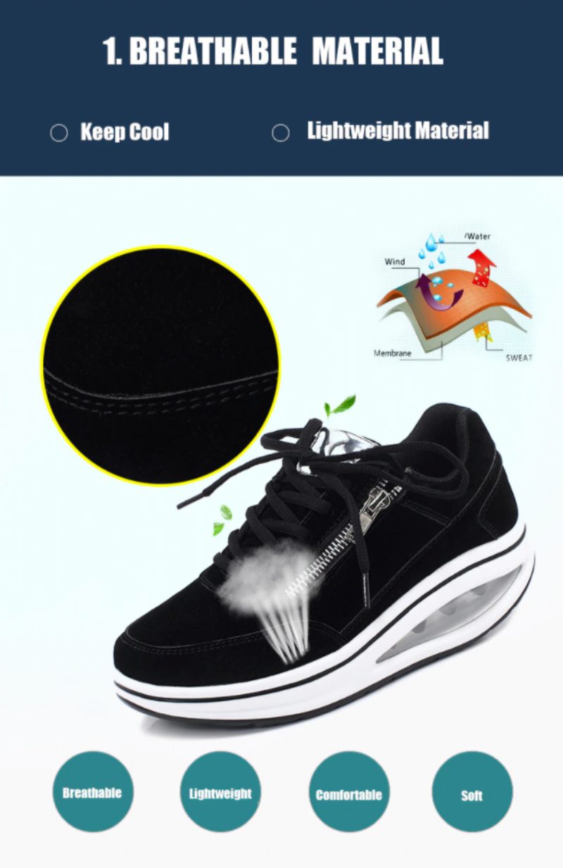 Gowalk Max Sneaker Dame Flad Med Platform Sko - Sort