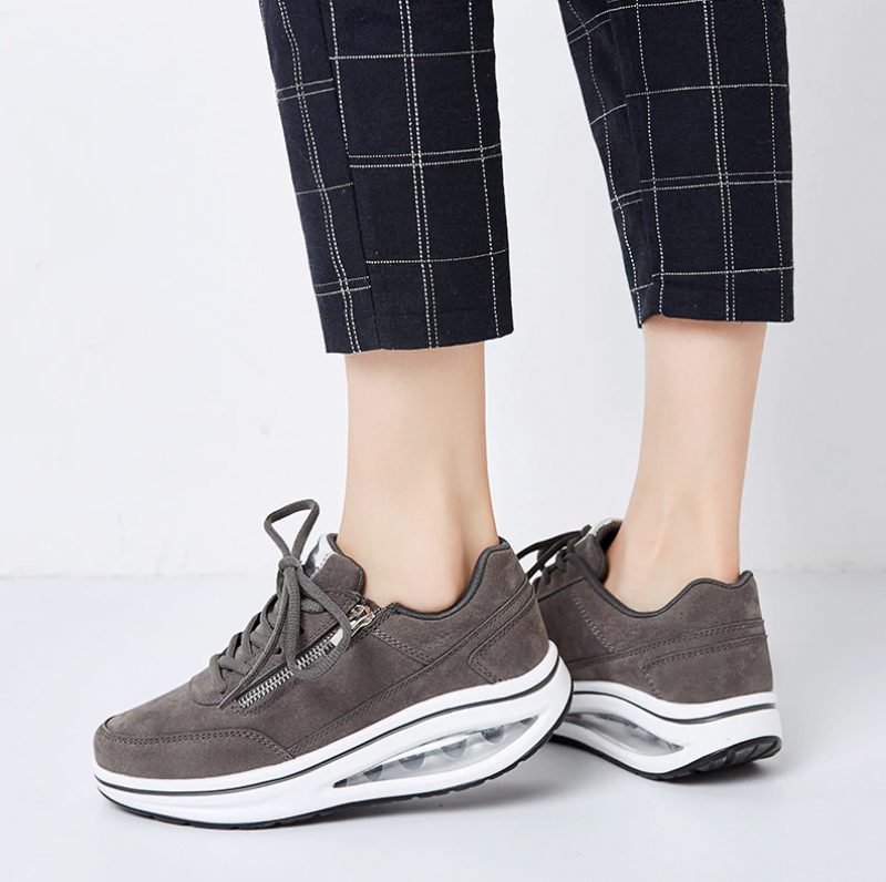Gowalk Max Sneaker Dame Flad Med Platform Sko - Sort