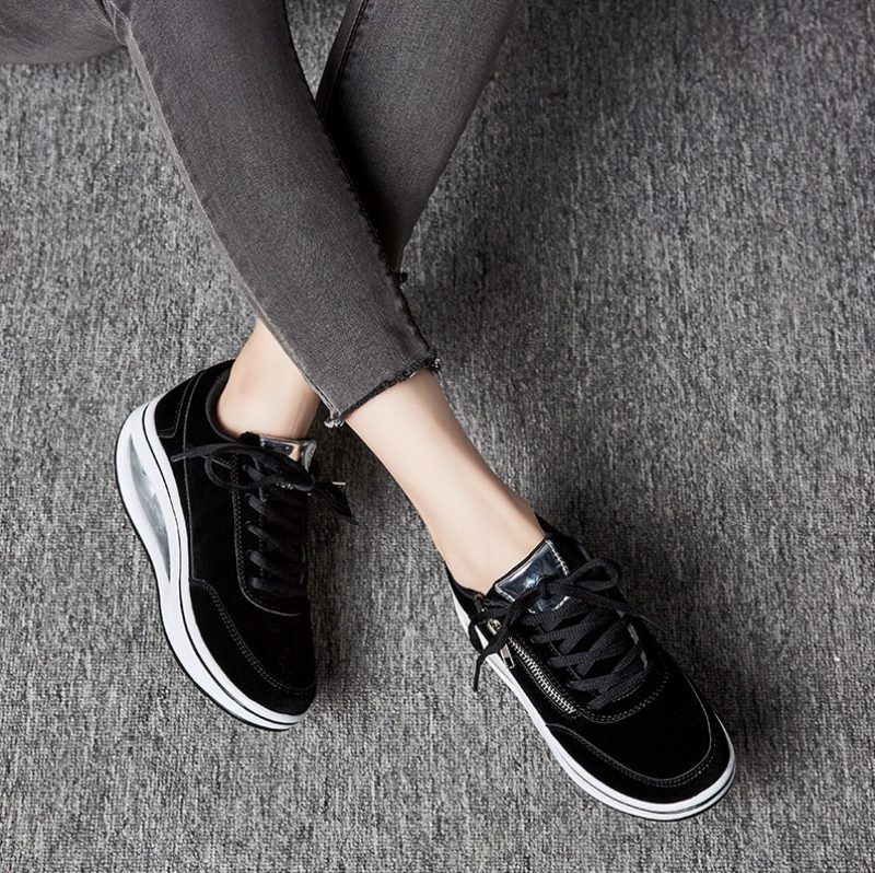 Gowalk Max Sneaker Dame Flad Med Platform Sko - Sort