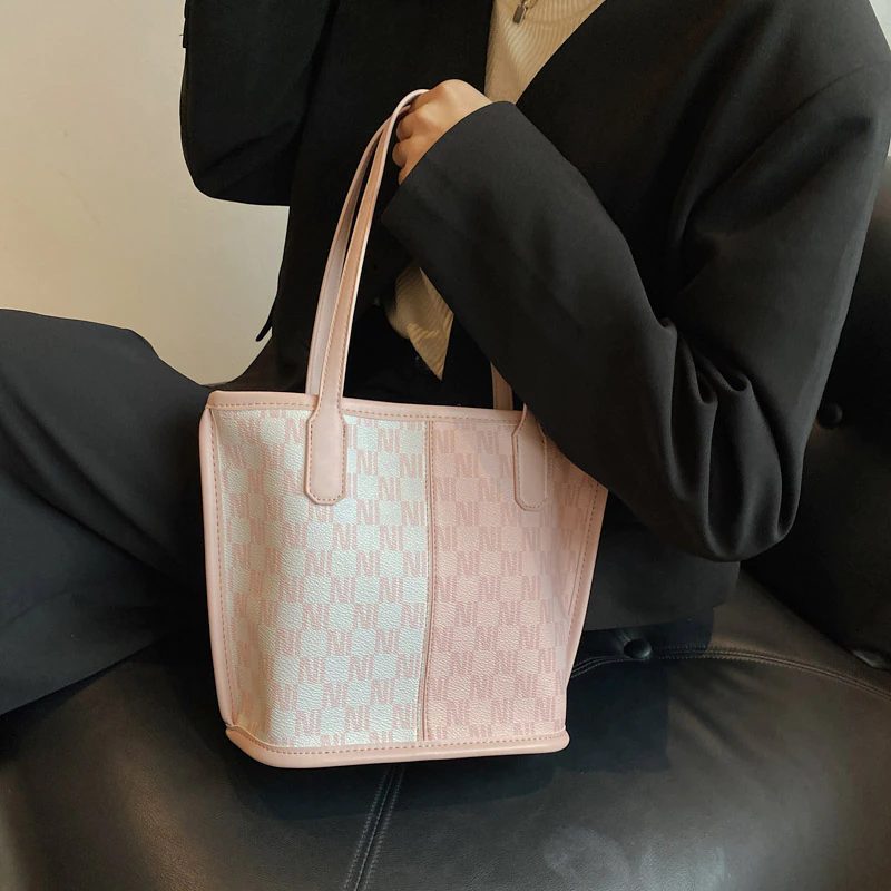 Graciola Dame Trend Designer Læder Tote Håndtaske - Khaki