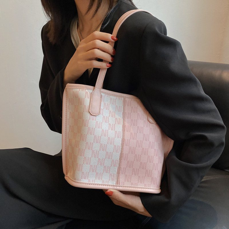 Graciola Dame Trend Designer Læder Tote Håndtaske - Khaki