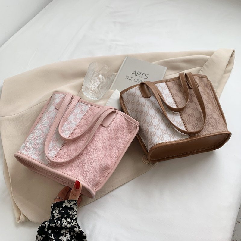 Graciola Dame Trend Designer Læder Tote Håndtaske - Khaki