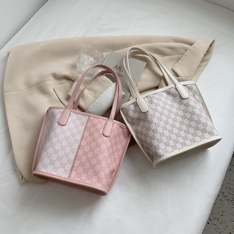 Graciola Dame Trend Designer Læder Tote Håndtaske - Khaki
