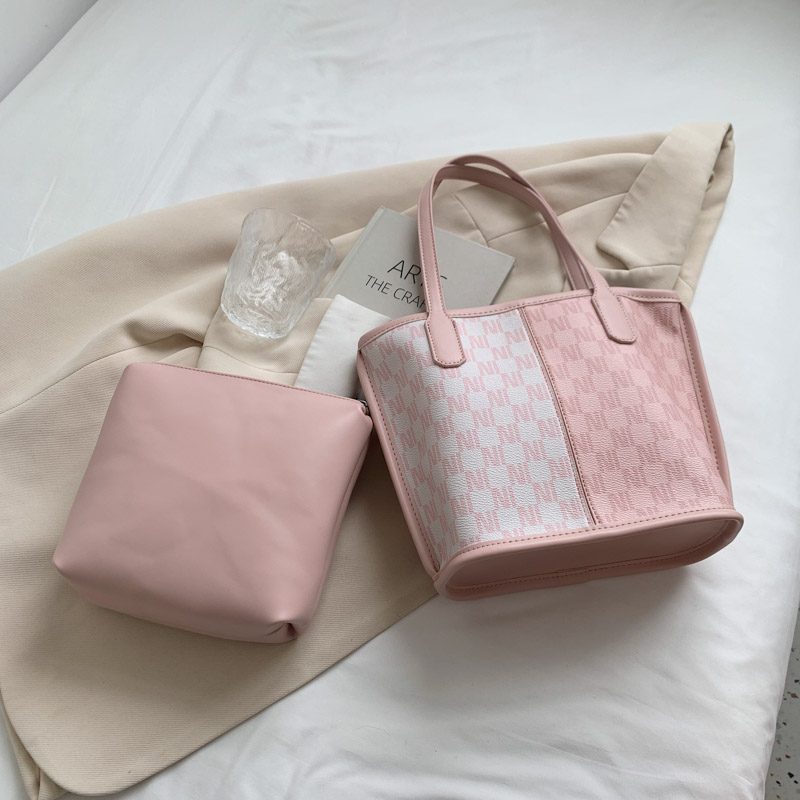 Graciola Dame Trend Designer Læder Tote Håndtaske - Khaki