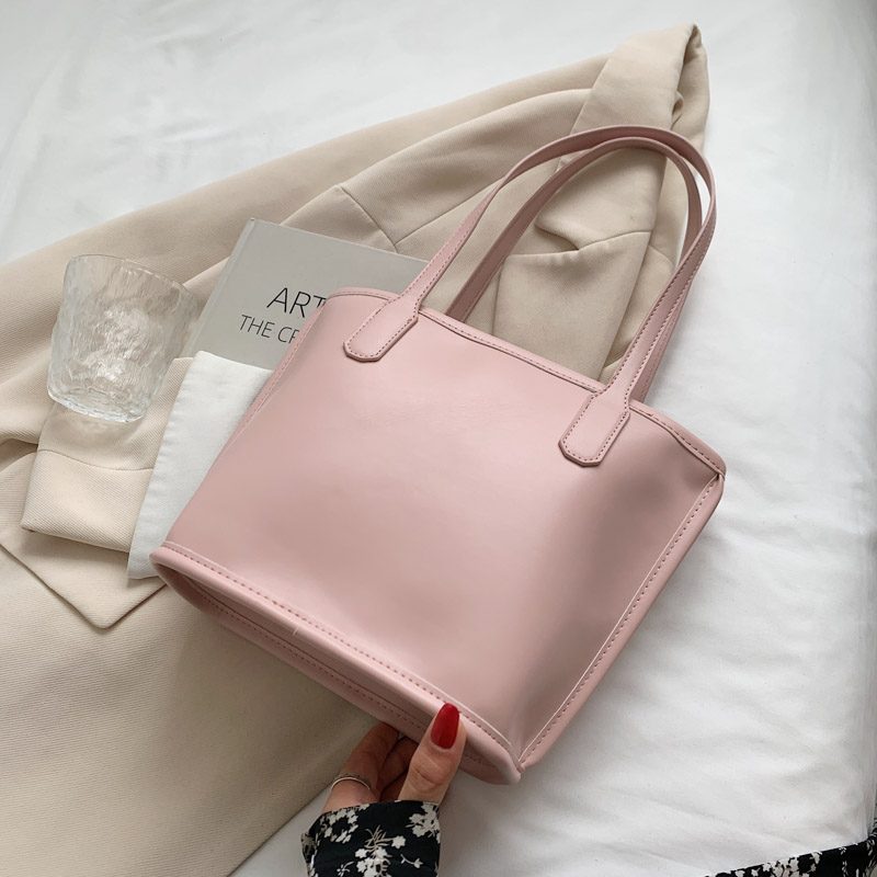 Graciola Dame Trend Designer Læder Tote Håndtaske - Khaki
