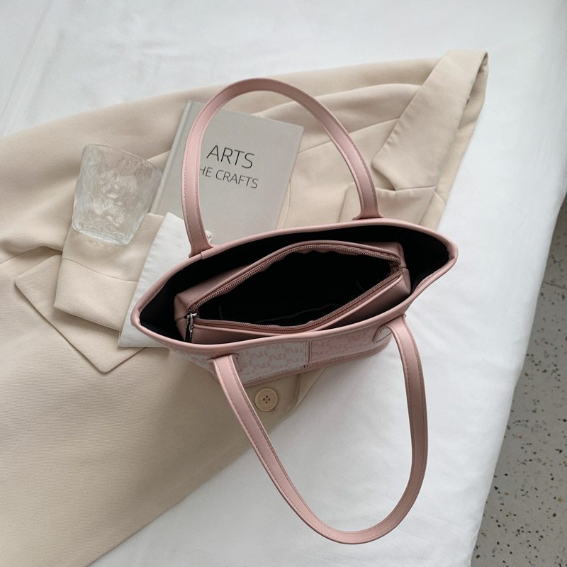 Graciola Dame Trend Designer Læder Tote Håndtaske - Khaki