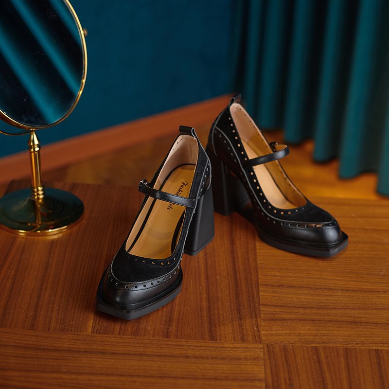 Greta Kvinders Square Toe Pumps - Abrikos