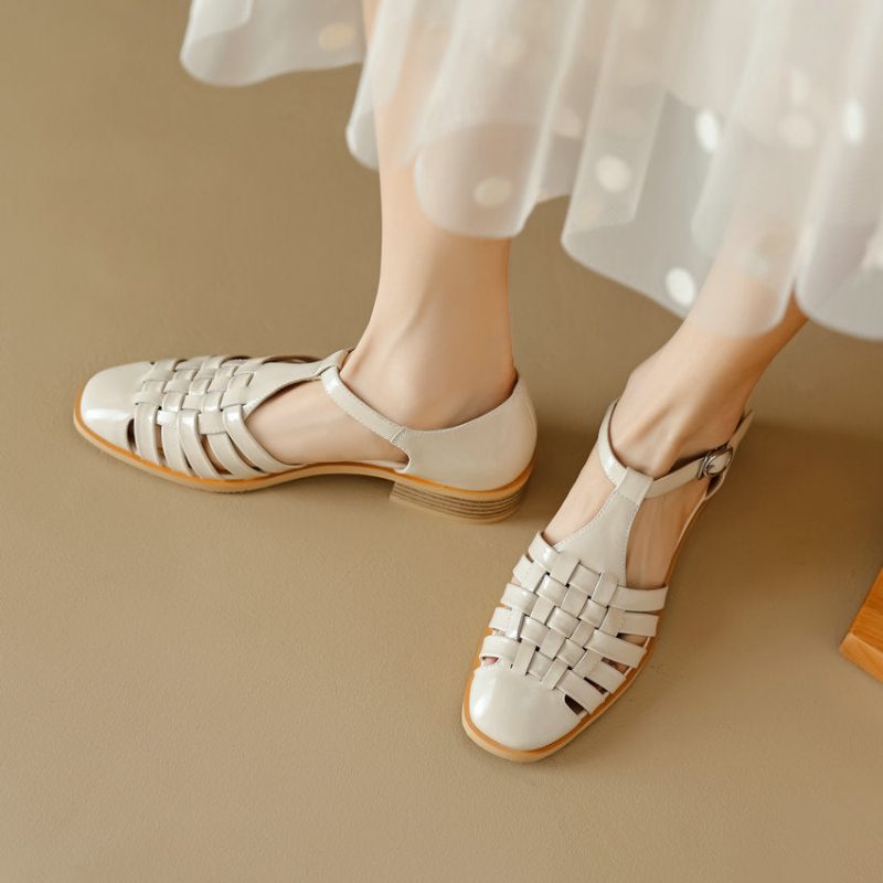 Gygy Sommer Gladiator Sandaler Til Kvinder - Beige