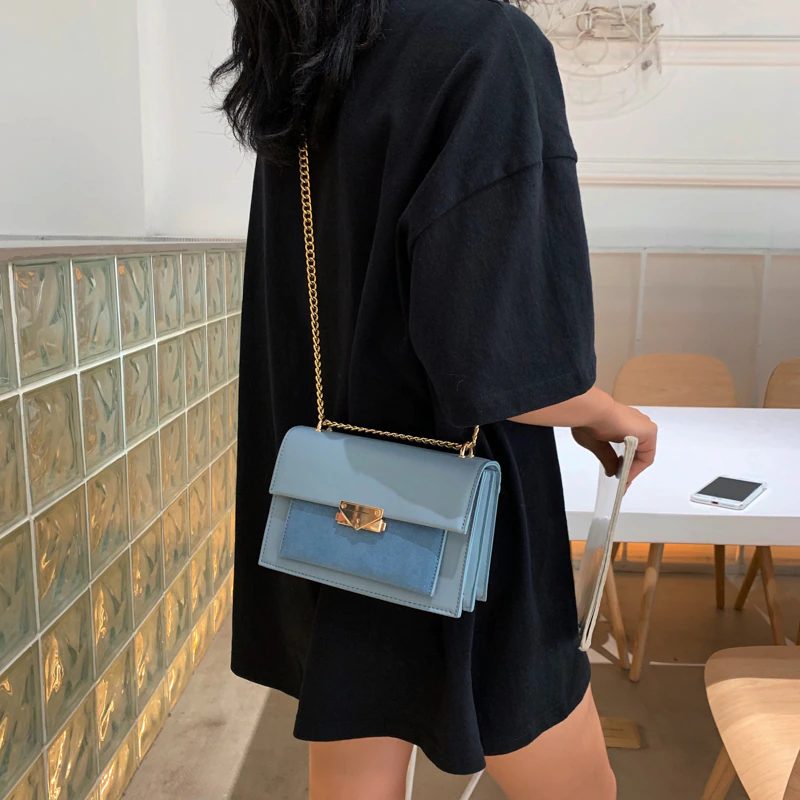 Haman Crossbody-taske Til Kvinder Med Læderkæder - Grøn