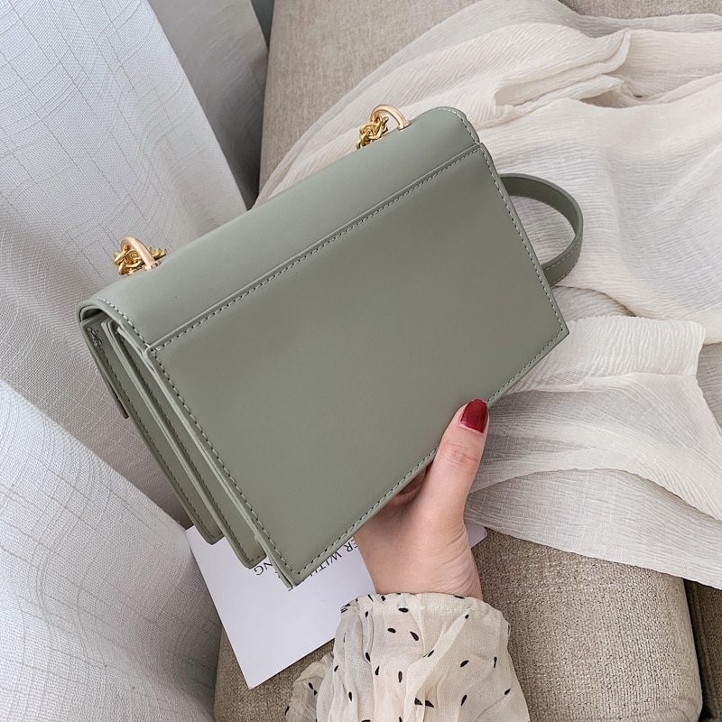 Haman Crossbody-taske Til Kvinder Med Læderkæder - Grøn