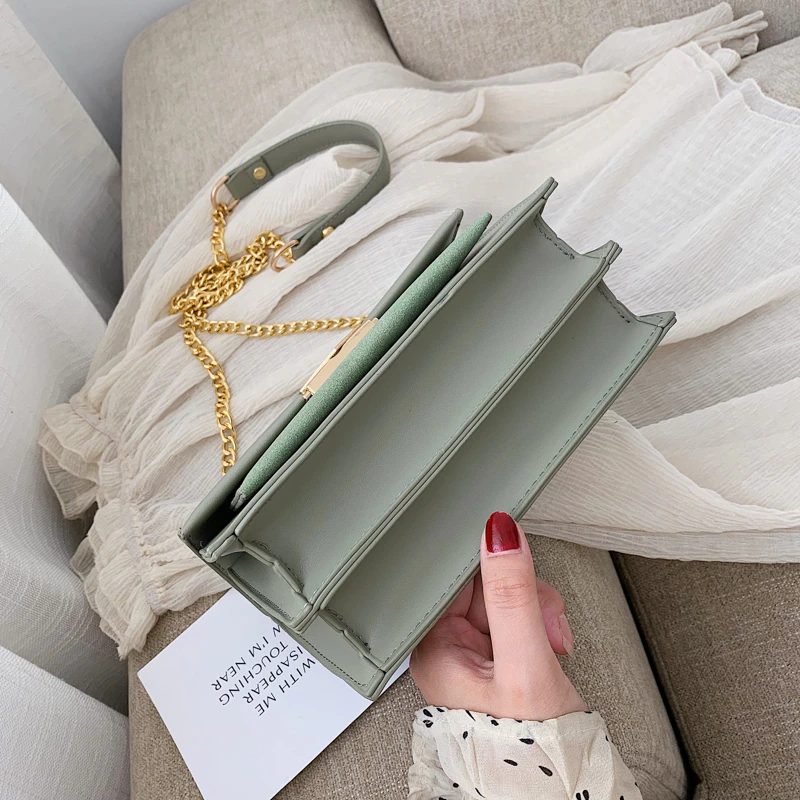 Haman Crossbody-taske Til Kvinder Med Læderkæder - Grøn